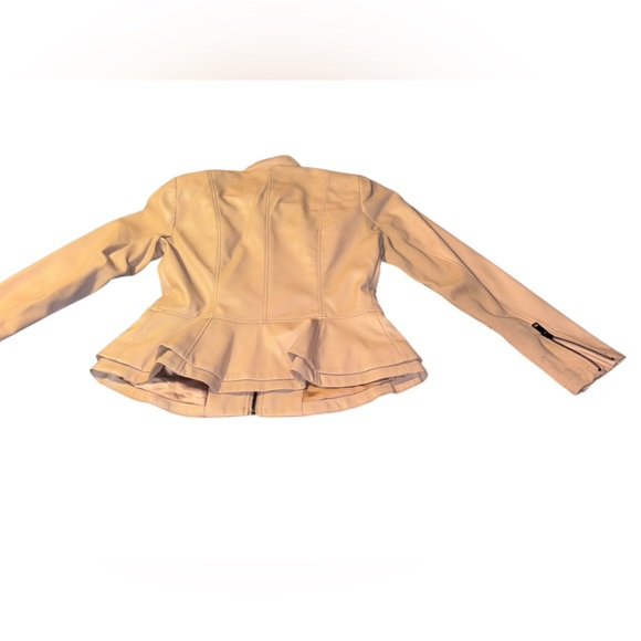 G.I.L.I. Cream Leather Jacket with Zipper Accents - Picture 6 of 10